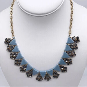 J. Crew Blue Triangle & Crystal Necklace
